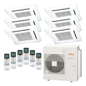 Ar Condicionado Multi-Split Fujitsu Inverter 45.000 Btu/h (4x Cassete 9.000 e 2x Cassete 12.000) Quente/Frio 220V