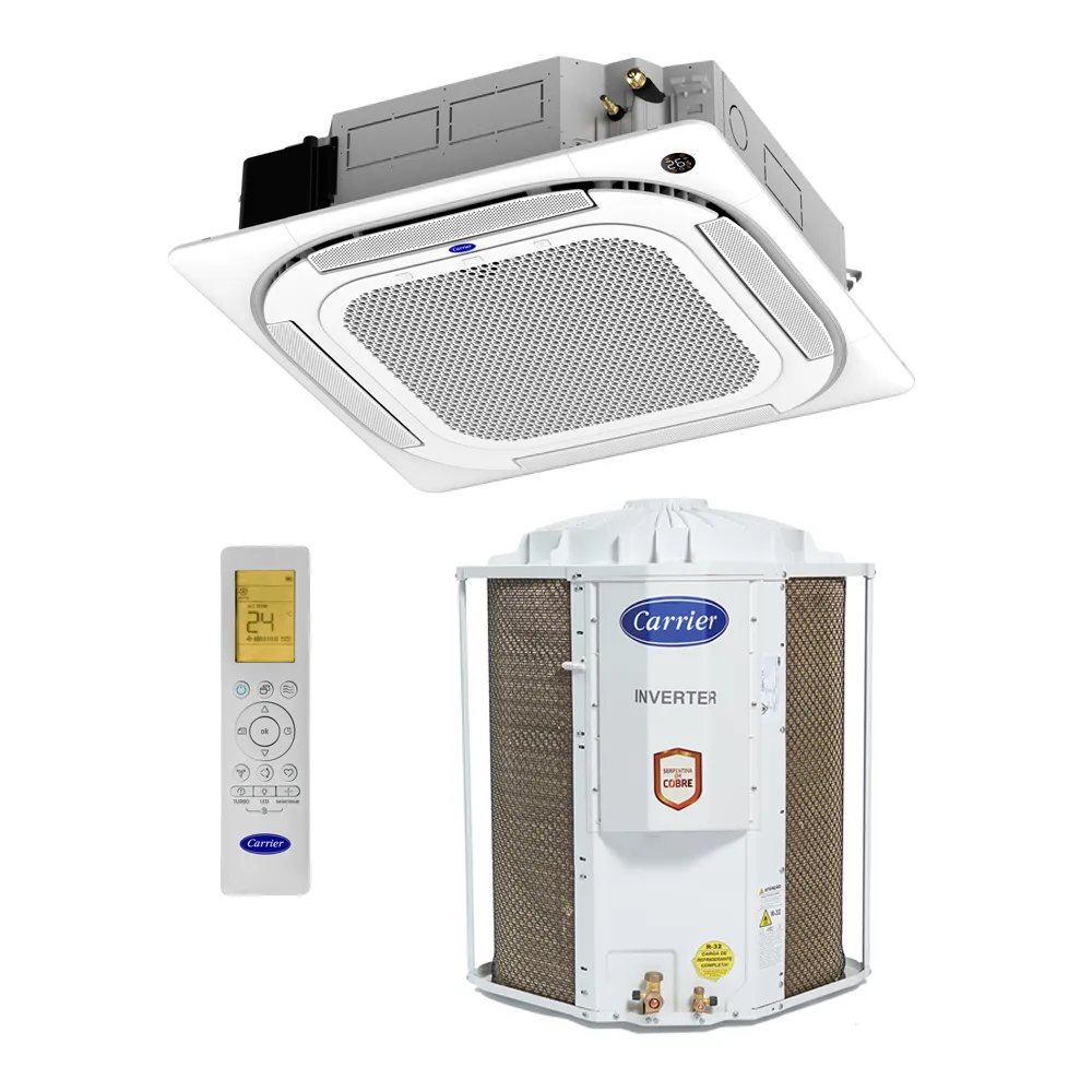 Ar Condicionado Split Cassete Carrier Inverter Connect Wi-Fi 36.000 BTU/h Quente/Frio 220v R-32