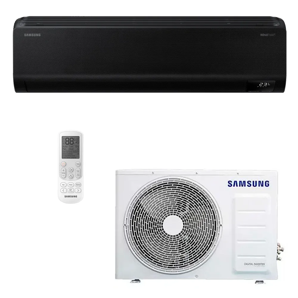Ar Condicionado Split Hi-Wall Inverter Samsung WindFree Black Edition Sem Vento 18.000 Btu/h Quente/Frio 220v
