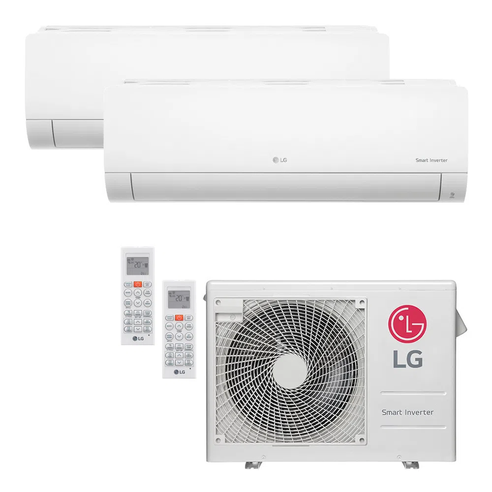 Ar Condicionado Multi-Split LG Inverter 18.000 BTU/h (1x 7.200 e 1x 8.500) Quente/Frio 220V