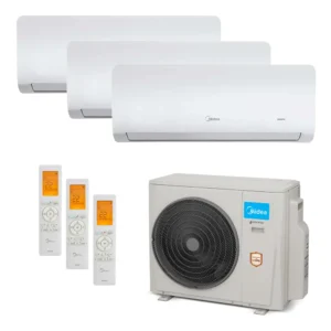 Ar Condicionado Multi-Split Midea Inverter 27.000 BTU/h (2x 9.000 e 1x 12.000) Quente/Frio 220v