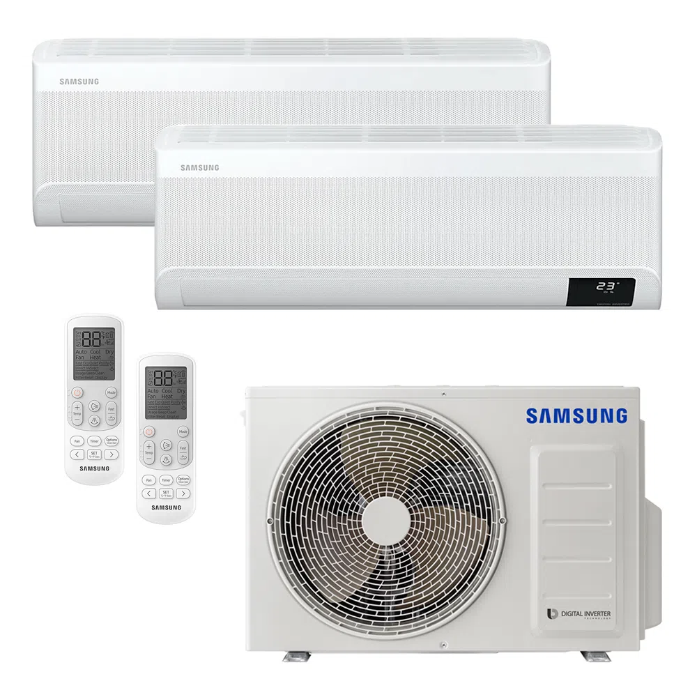 Ar Condicionado Multi-Split Samsung Wind Free Inverter 18.000 BTU/h (1x 9.000 e 1x 12.000) Quente/Frio 220v