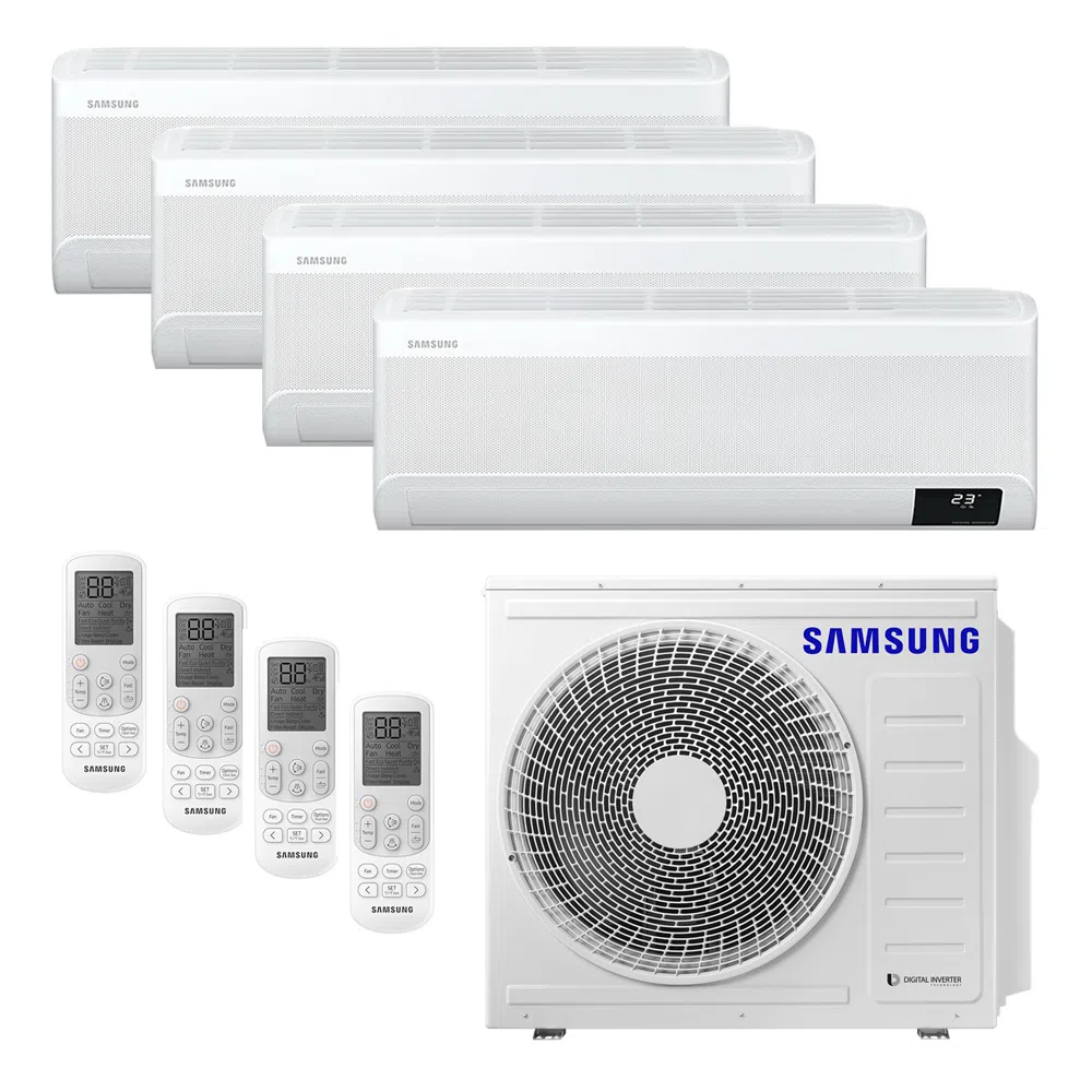 Ar Condicionado Multi-Split Samsung Wind Free Inverter 28.000 BTU/h (2x 9.000 e 2x 12.000) Quente/Frio 220v