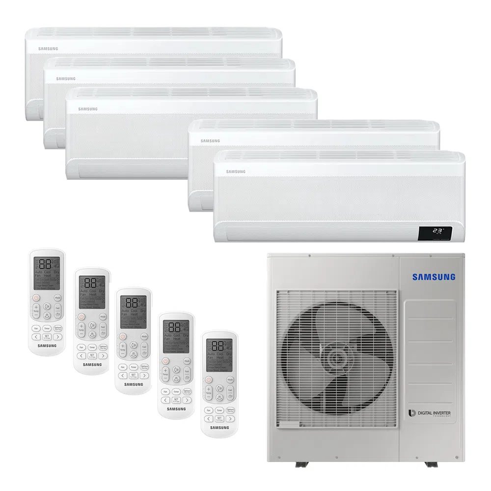 Ar Condicionado Multi-Split Samsung Wind Free Inverter 34.000 BTU/h (3x 9.000 e 2x 12.000) Quente/Frio 220v