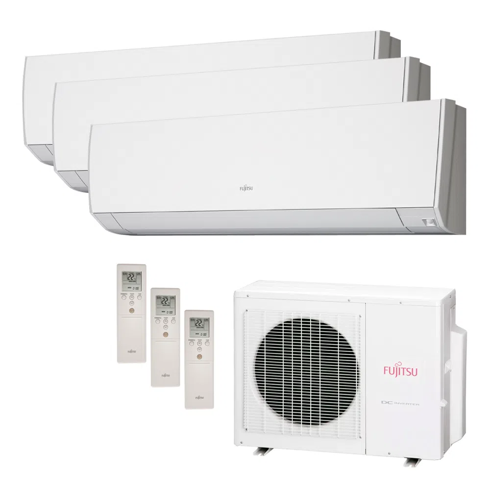 Ar Condicionado Multi Split Inverter Fujitsu 24.000 BTU/h (3x 9.000) Quente/Frio 220V